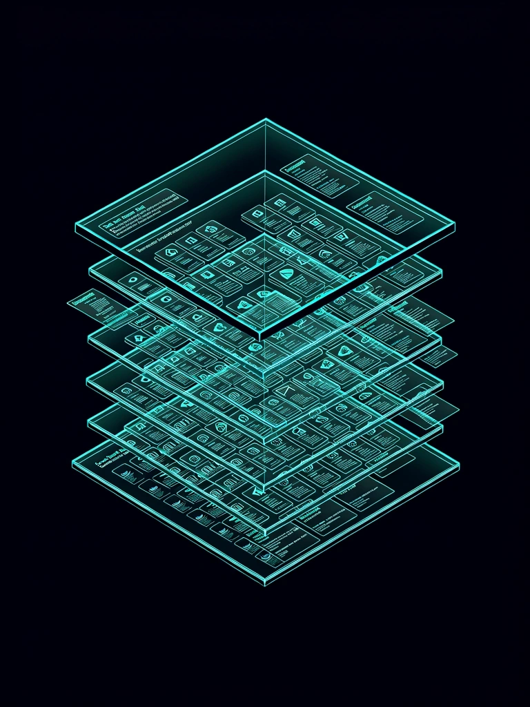 Technical exploded view of portal modules